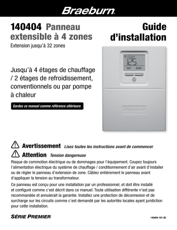 Braeburn 140404 Premier 4-Zone Expandable Panel Manuel utilisateur | Fixfr