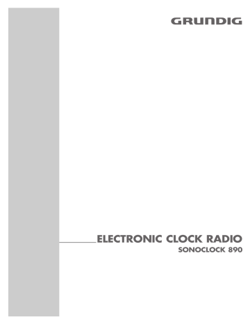 Manuel du propriétaire | Grundig SONOCLOCK 890 Manuel utilisateur | Fixfr