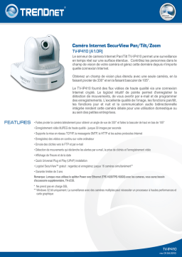 Trendnet TV-IP410 SecurView Pan/Tilt/Zoom Network Camera Fiche technique