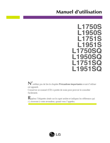 L1750SQ-GN | LG L1750SQ-SN Manuel du propriétaire | Fixfr