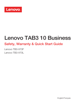 Lenovo Tab 3 10 Business Manuel utilisateur