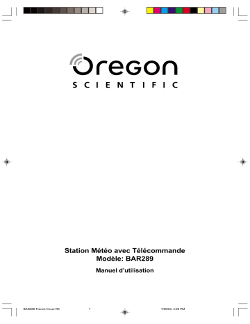 Manuel du propriétaire | Oregon Scientific BAR289 Manuel utilisateur | Fixfr