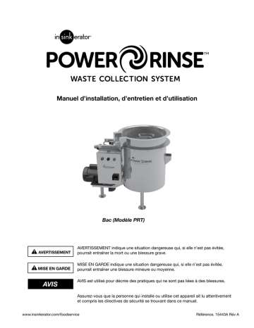 InSinkErator PRT PowerRinse Manuel utilisateur | Fixfr