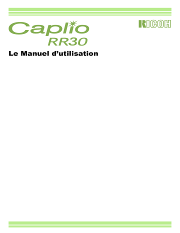 Ricoh Caplio RR30 Manuel utilisateur | Fixfr