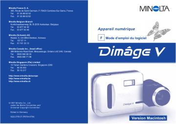 Manuel du propriétaire | Minolta Dimage V Manuel utilisateur | Fixfr