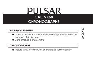 Mode d'emploi | Pulsar VK68 Manuel utilisateur | Fixfr