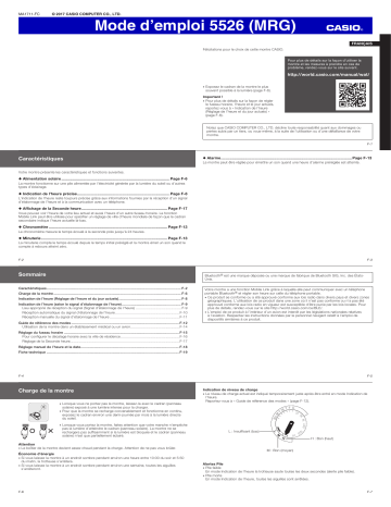 Casio G-Shock MRG-B1000 Mode d'emploi | Fixfr