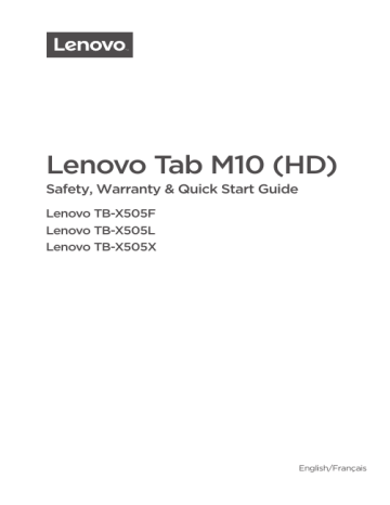 Lenovo Smart Tab M10 HD Guide de démarrage rapide | Fixfr