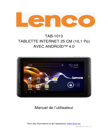 Mode d'emploi | Lenco Tab 1013 Manuel utilisateur | Fixfr