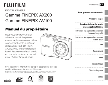 FinePix AV100 | Fujifilm FinePix AX200 Mode d'emploi | Fixfr