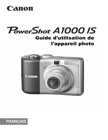 Mode d'emploi | Canon PowerShot A1000 IS Manuel utilisateur | Fixfr