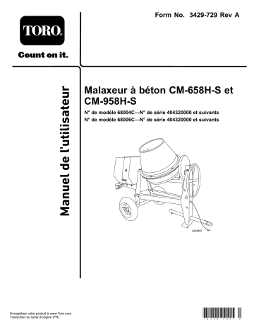 CM-658H-S Concrete Mixer | Toro CM-958H-S Concrete Mixer Concrete Equipment Manuel utilisateur | Fixfr