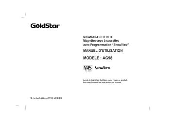 Manuel du propriétaire | Goldstar AG98 Manuel utilisateur | Fixfr