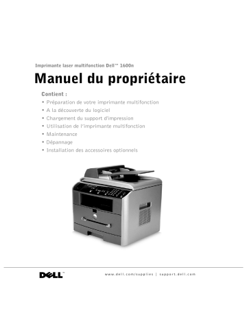 Manuel du propriétaire | Dell 1600N Manuel utilisateur | Fixfr