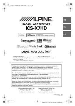 Alpine Electronics ICS-X7HD Mode d'emploi