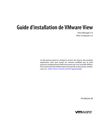 Manuel du propriétaire | VMware VIEW COMPOSER 2.5 Manuel utilisateur | Fixfr