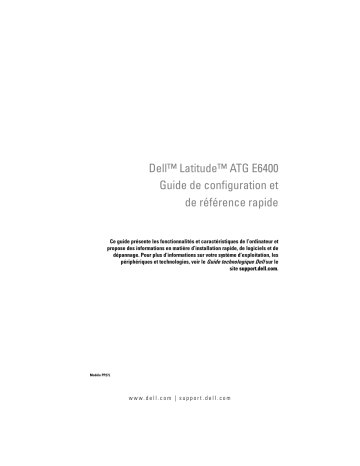 Latitude PP27L | Dell Latitude E6400 ATG laptop Guide de démarrage rapide | Fixfr