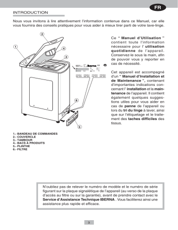 Manuel du propriétaire | Iberna LB ITL 50 Lave-linge Manuel utilisateur | Fixfr