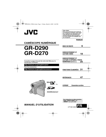 GR D290 | JVC GR D270 Manuel utilisateur | Fixfr