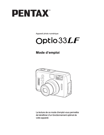 Pentax Série Optio 33 LF Mode d'emploi | Fixfr