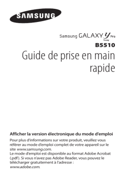 Samsung Galaxy Y Pro Guide de démarrage rapide