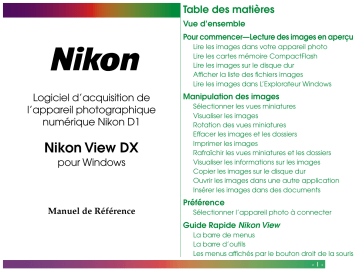 Manuel du propriétaire | Nikon View DX Manuel utilisateur | Fixfr