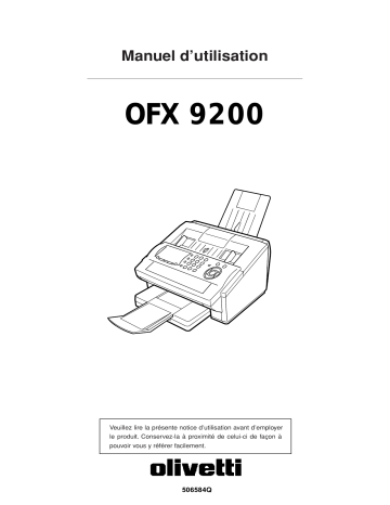 Manuel du propriétaire | Olivetti OFX 9200 Manuel utilisateur | Fixfr