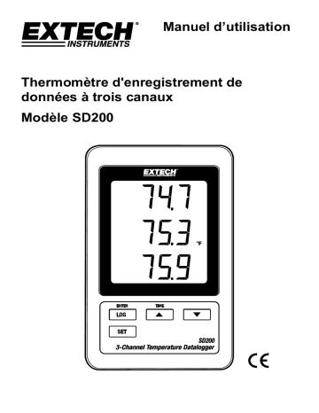 Extech Instruments SD200 3-Channel Temperature Datalogger Manuel utilisateur | Fixfr