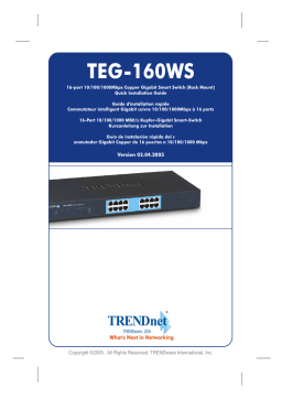 Trendnet TEG-160WS 16-port 10/100/1000Mbps Gigabit Web-Based Smart Switch Manuel utilisateur