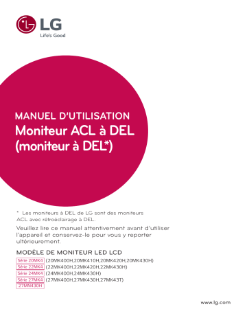 22MK400H-B | 24MK400H-B | LG 27MK430H-B Manuel du propriétaire | Fixfr