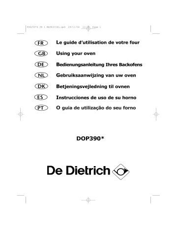 Manuel du propriétaire | De Dietrich DOP390XH1 Manuel utilisateur | Fixfr