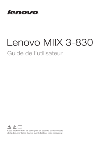 Mode d'emploi | Lenovo Miix 3 830 Manuel utilisateur | Fixfr