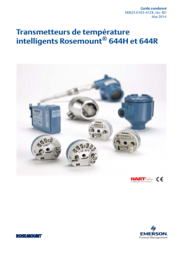 Rosemount 644H et 644R Transmetteurs de température intelligents Manuel utilisateur