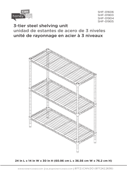 Honey-Can-Do 3-Tier Heavy Duty Adjustable Shelving Unit, Black Guide d'installation