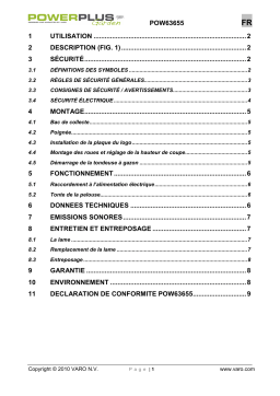 Powerplus POW63655 Manuel utilisateur