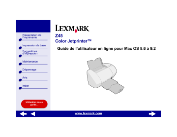 Manuel du propriétaire | Lexmark Z45 Manuel utilisateur | Fixfr