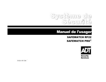 Manuel du propriétaire | ADT SAFEWATCH RF22 Manuel utilisateur | Fixfr