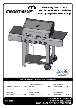 Megamaster 720-0982 grill Manuel utilisateur