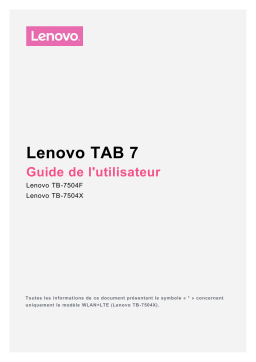 Lenovo Tab 7 Manuel utilisateur