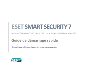 ESET Smart Security 7 Manuel utilisateur | Fixfr