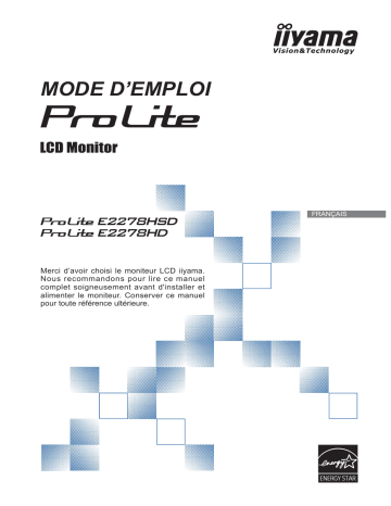 Manuel du propriétaire | iiyama PROLITE E2278HD Manuel utilisateur | Fixfr