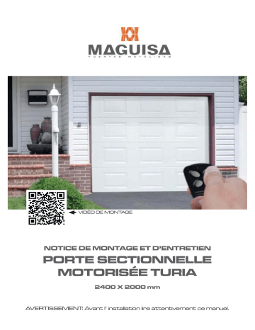 Castorama Porte de garage sectionnelle motorisée Turia anthracite - L.240 x h.200 cm Manuel utilisateur | Fixfr