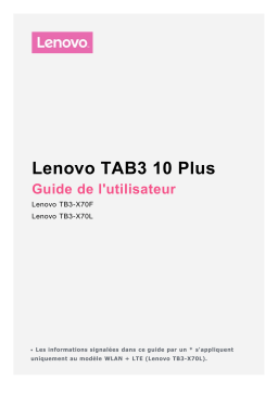 Lenovo Tab 3 10 Plus Mode d'emploi