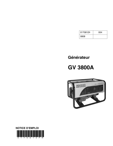 Wacker Neuson GV3800A Portable Generator Manuel utilisateur | Fixfr