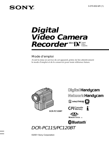 DCR PC115 | Sony DCR PC120BT Mode d'emploi | Fixfr