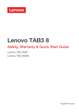 Lenovo Tab 3 8 Guide de démarrage rapide