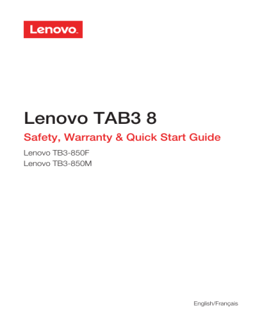 Lenovo Tab 3 8 Guide de démarrage rapide | Fixfr