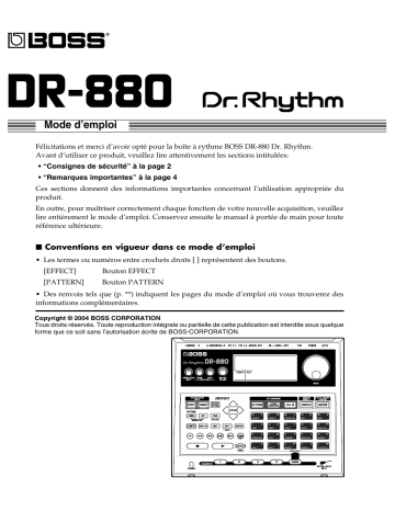 Manuel du propriétaire | Roland DR-880 Manuel utilisateur | Fixfr