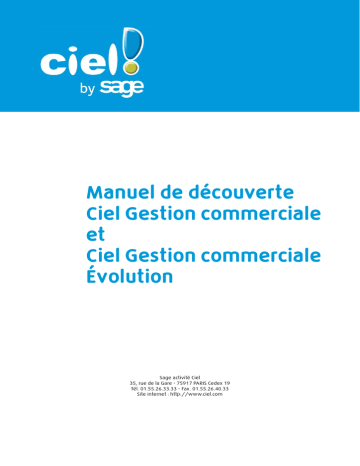 Gestion Commerciale 2014 | Ciel Gestion Commerciale Évolution 2014 Manuel utilisateur | Fixfr