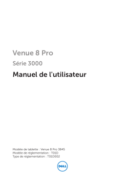 Dell Venue 3845 Pro tablet Manuel utilisateur